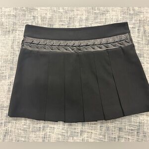 BCBGMaxAzria Black Mini Skirt with Lace-Up Accent